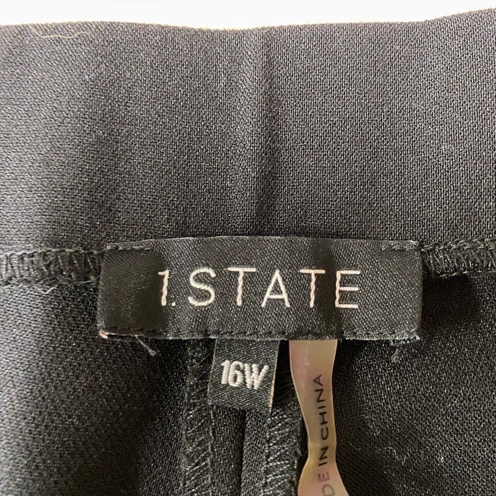 1.State Black Side Zip Front Hem Slit Pants Size 16W NWT - Picture 3 of 6